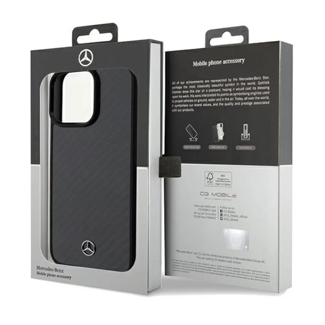 Чехол Mercedes Carbon Fiber Dynamic для iPhone 15 Pro Max Black (MEHCP15XRCABK)