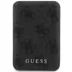 Портативний зарядний пристрій Guess 4G Leather Metal Logo 5000mAh 15W Black with MagSafe (GUPB5FP4EMGK)