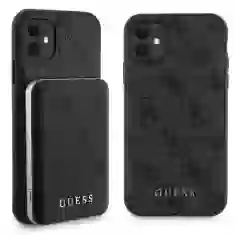 Чехол Guess 4G Metal Logo Hardcase and Powerbank 5000mAh для iPhone 11 Black with MagSafe (GUBPM5N614GEMGK)