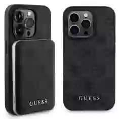 Чехол Guess 4G Metal Logo Hardcase and Powerbank 5000mAh для iPhone 15 Pro Black with MagSafe (GUBPM5P15L4GEMGK)