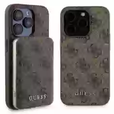 Чехол Guess 4G Metal Logo Hardcase and Powerbank 5000mAh для iPhone 15 Pro Max Brown with MagSafe (GUBPM5P15X4GEMGW)