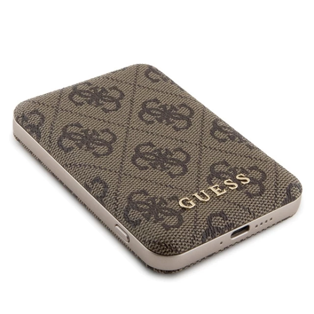 Чохол Guess 4G Metal Logo Hardcase and Powerbank 5000mAh для iPhone 15 Pro Max Brown with MagSafe (GUBPM5P15X4GEMGW)