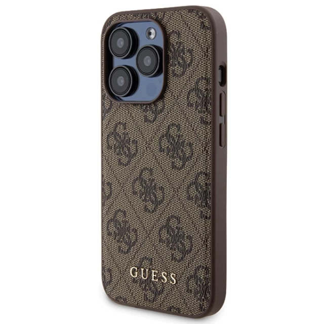 Чохол Guess 4G Metal Logo Hardcase and Powerbank 5000mAh для iPhone 15 Pro Max Brown with MagSafe (GUBPM5P15X4GEMGW)