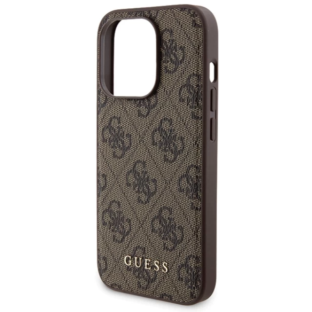 Чехол Guess 4G Metal Logo Hardcase and Powerbank 5000mAh для iPhone 15 Pro Max Brown with MagSafe (GUBPM5P15X4GEMGW)