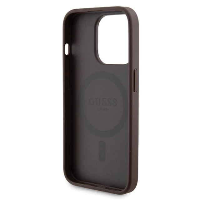 Чохол Guess 4G Metal Logo Hardcase and Powerbank 5000mAh для iPhone 15 Pro Max Brown with MagSafe (GUBPM5P15X4GEMGW)