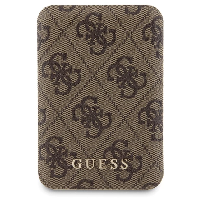 Чехол Guess 4G Metal Logo Hardcase and Powerbank 5000mAh для iPhone 15 Pro Max Brown with MagSafe (GUBPM5P15X4GEMGW)