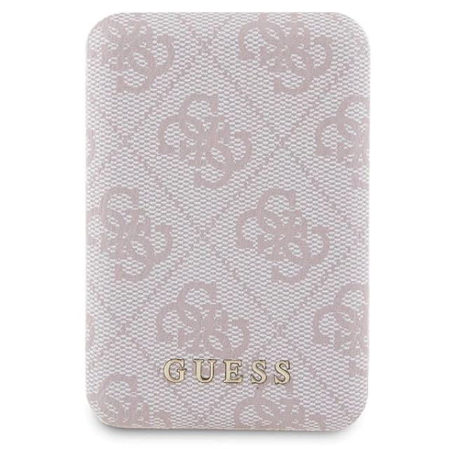 Чохол Guess 4G Metal Logo Hardcase and Powerbank 5000mAh для iPhone 14 Pro Pink with MagSafe (GUBPM5P14L4GEMGP)