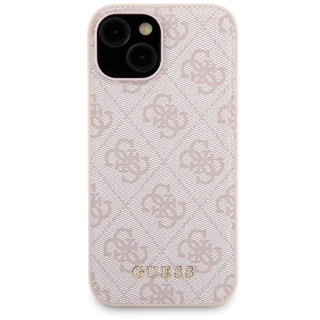 Чохол Guess 4G Metal Logo Hardcase and Powerbank 5000mAh для iPhone 15 Pink with MagSafe (GUBPM5P15S4GEMGP)