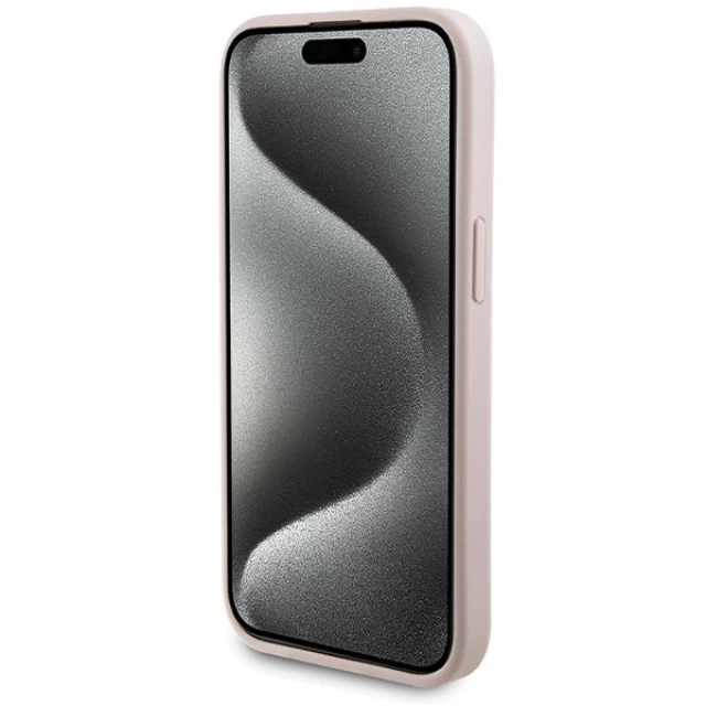 Чехол Guess 4G Metal Logo Hardcase and Powerbank 5000mAh для iPhone 15 Pink with MagSafe (GUBPM5P15S4GEMGP)