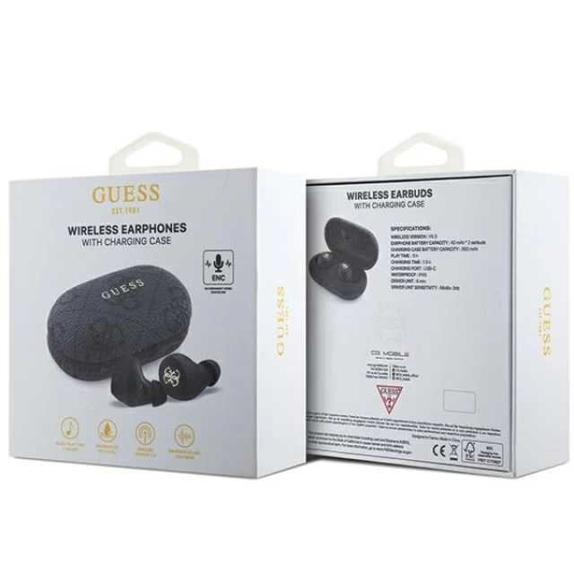 Бездротові навушники Guess 4G Metal Black (GUTWSP4EGK)