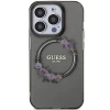 Чехол Guess IML Flowers Wreatch для iPhone 15 Pro Black with MagSafe (GUHMP15LHFWFCK)