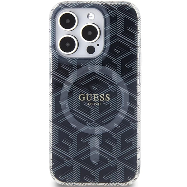 Чохол Guess IML GCube для iPhone 15 Pro Black with MagSafe (GUHMP15LHGCUSTGK)