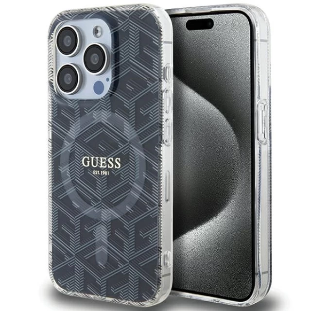 Чохол Guess IML GCube для iPhone 15 Pro Max Black with MagSafe (GUHMP15XHGCUSTGK)