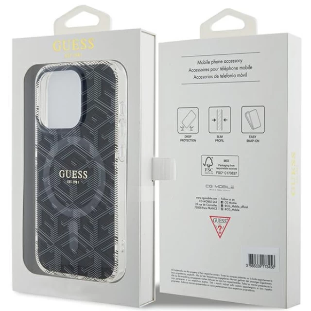 Чехол Guess IML GCube для iPhone 15 Pro Max Black with MagSafe (GUHMP15XHGCUSTGK)