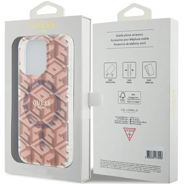 Чохол Guess IML GCube для iPhone 15 Pro Pink with MagSafe (GUHMP15LHGCUSTGP)