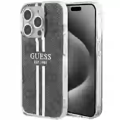 Чехол Guess IML 4G Gold Stripe для iPhone 15 Pro Black (GUHCP15LH4PSEGK)