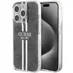 Чохол Guess IML 4G Gold Stripe для iPhone 15 Pro Max Black (GUHCP15XH4PSEGK)