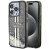 Чехол Guess Liquid Glitter Gold Stripes для iPhone 15 Pro Black (GUHCP15LLFCSEGK)