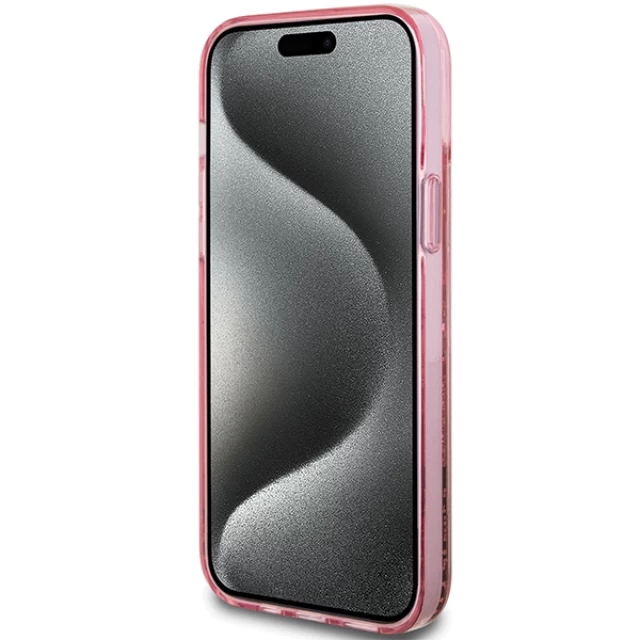 Чехол Guess Liquid Glitter Gold Stripes для iPhone 15 | 14 | 13 Pink (GUHCP15SLFCSEGP)