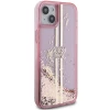 Чохол Guess Liquid Glitter Gold Stripes для iPhone 15 Plus | 14 Plus Pink (GUHCP15MLFCSEGP)