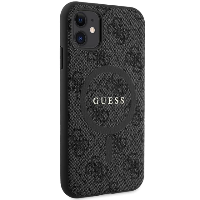 Чохол Guess 4G Collection Leather Metal Logo для iPhone 11 | XR Black with MagSafe (GUHMN61G4GFRK)