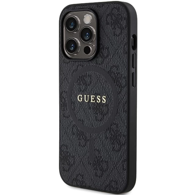 Чохол Guess 4G Collection Leather Metal Logo для iPhone 13 Pro Black with MagSafe (GUHMP13LG4GFRK)