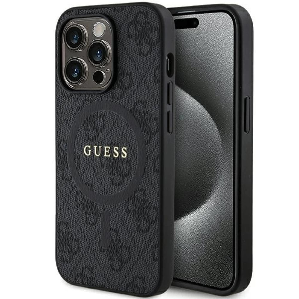 Чехол Guess 4G Collection Leather Metal Logo для iPhone 15 Pro Max Black  with MagSafe (GUHMP15XG4GFRK) - купить по цене 2079 ₴ в Киеве / Украине.  Оригинальный товар с гарантией качества.