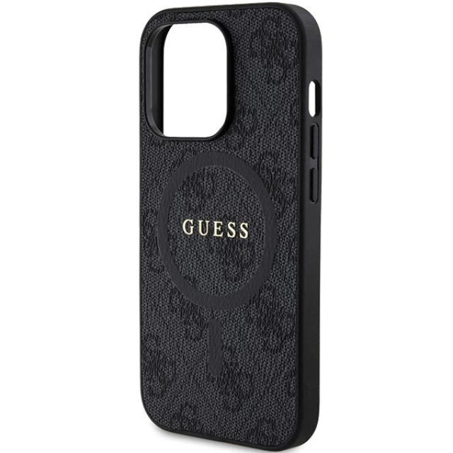 Чохол Guess 4G Collection Leather Metal Logo для iPhone 15 Pro Max Black with MagSafe (GUHMP15XG4GFRK)