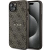Чехол Guess 4G Collection Leather Metal Logo для iPhone 15 | 14 | 13 Brown with MagSafe (GUHMP14SG4GFRW)