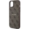 Чохол Guess 4G Collection Leather Metal Logo для iPhone 15 Plus | 14 Plus Brown with MagSafe (GUHMP15MG4GFRW)