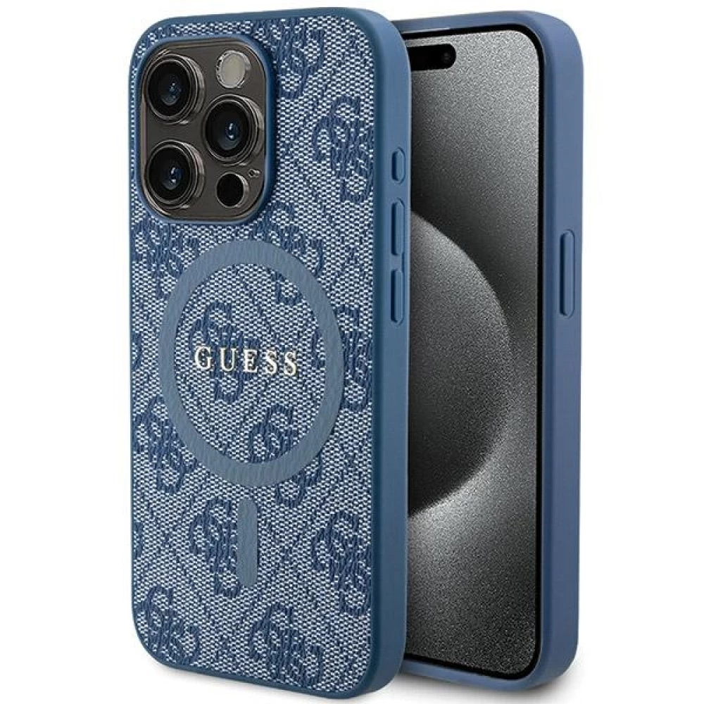 Чехол Guess 4G Collection Leather Metal Logo для iPhone 15 Pro Max Blue  with MagSafe (GUHMP15XG4GFRB) - купить по цене 2069 ₴ в Киеве / Украине.  Оригинальный товар с гарантией качества.