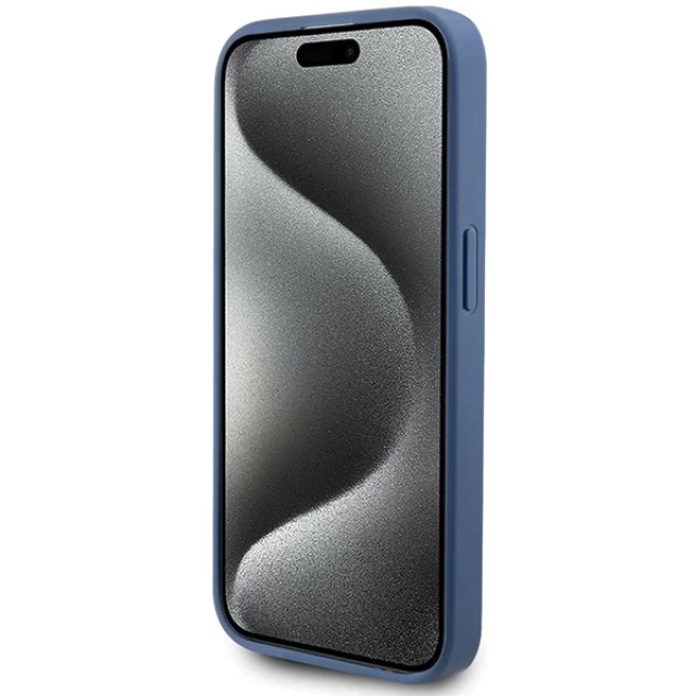 Чехол Guess 4G Collection Leather Metal Logo для iPhone 15 Pro Max Blue with MagSafe (GUHMP15XG4GFRB)