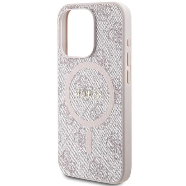 Чехол Guess 4G Collection Leather Metal Logo для iPhone 13 Pro Max Pink with MagSafe (GUHMP13XG4GFRP)