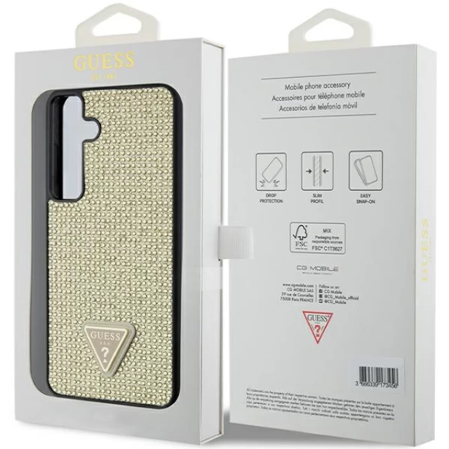 Чохол Guess Rhinestone Triangle для Samsung Galaxy S24 (S921) Gold (GUHCS24SHDGPPD)