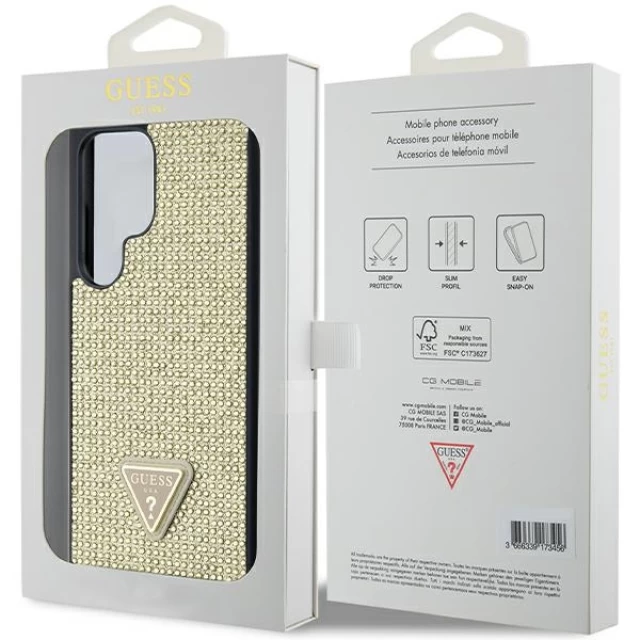 Чохол Guess Rhinestone Triangle для Samsung Galaxy S24 Ultra (S928) Gold (GUHCS24LHDGPPD)