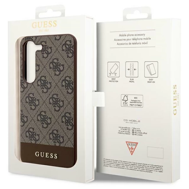 Чехол Guess 4G Stripe Collection для Samsung Galaxy S24 Plus (S926) Brown (GUHCS24MG4GLBR)