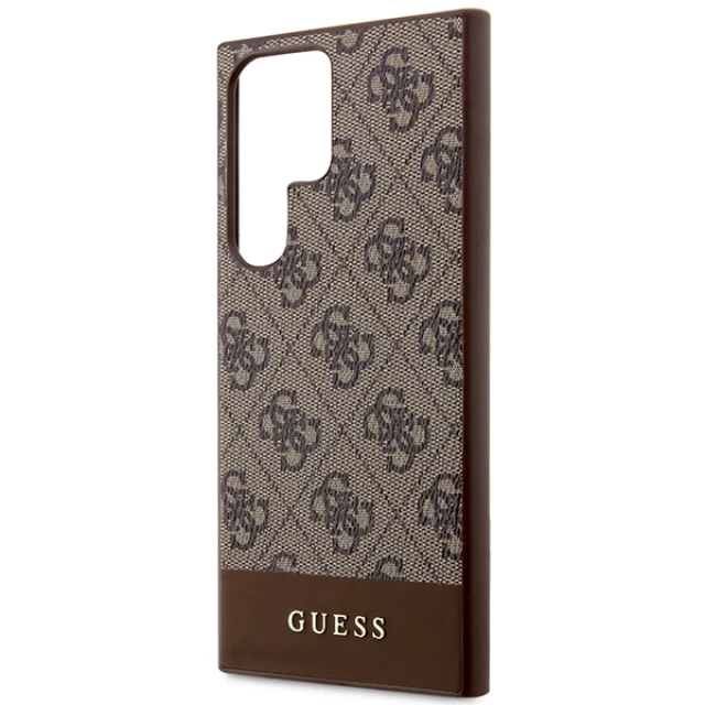 Чохол Guess 4G Stripe Collection для Samsung Galaxy S24 Ultra (S928) Brown (GUHCS24LG4GLBR)