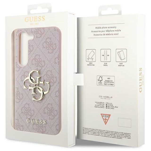 Чохол Guess 4G Big Metal Logo для Samsung Galaxy S24 (S921) Pink (GUHCS24S4GMGPI)