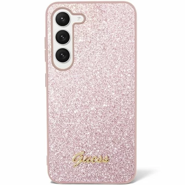 Чехол Guess Glitter Script для Samsung Galaxy S24 Plus (S926) Pink (GUHCS24MHGGSHP)