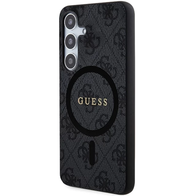 Чехол Guess 4G Collection Leather Metal Logo для Samsung Galaxy S24 Plus (S926) Black with MagSafe (GUHMS24MG4GFRK)