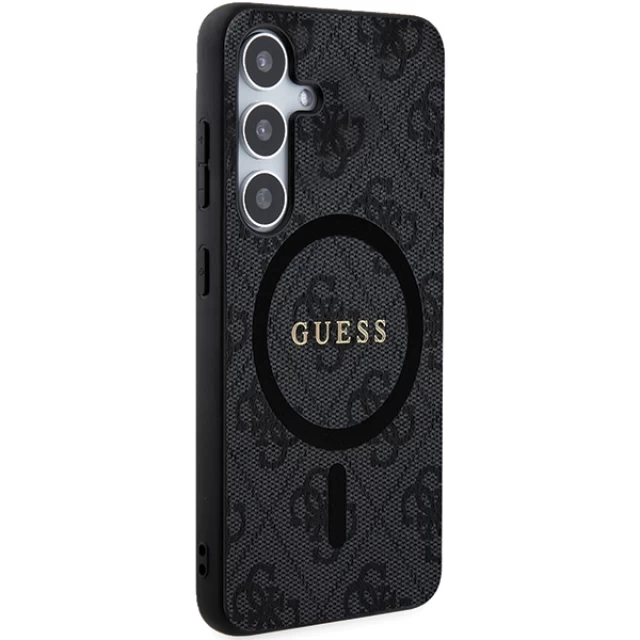 Чохол Guess 4G Collection Leather Metal Logo для Samsung Galaxy S24 Plus (S926) Black with MagSafe (GUHMS24MG4GFRK)