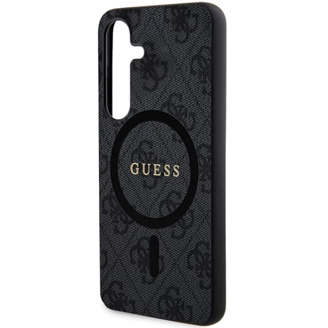 Чехол Guess 4G Collection Leather Metal Logo для Samsung Galaxy S24 Plus (S926) Black with MagSafe (GUHMS24MG4GFRK)