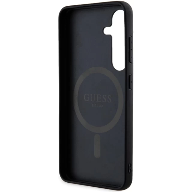 Чехол Guess 4G Collection Leather Metal Logo для Samsung Galaxy S24 Plus (S926) Black with MagSafe (GUHMS24MG4GFRK)