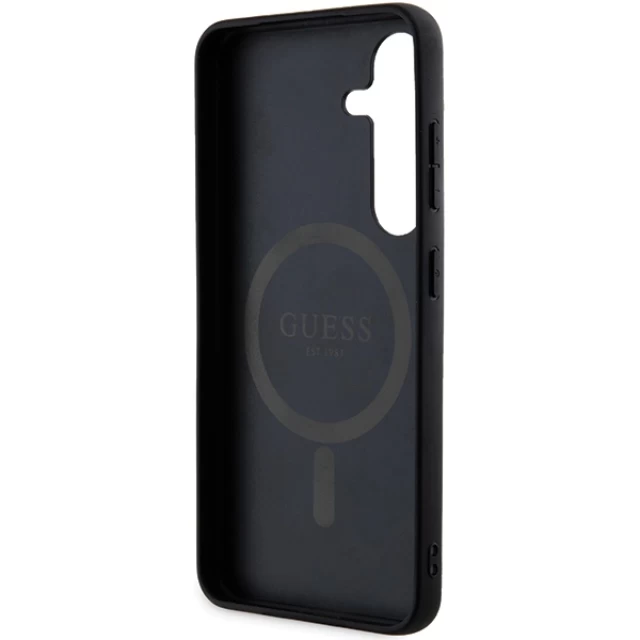 Чохол Guess 4G Collection Leather Metal Logo для Samsung Galaxy S24 Plus (S926) Black with MagSafe (GUHMS24MG4GFRK)