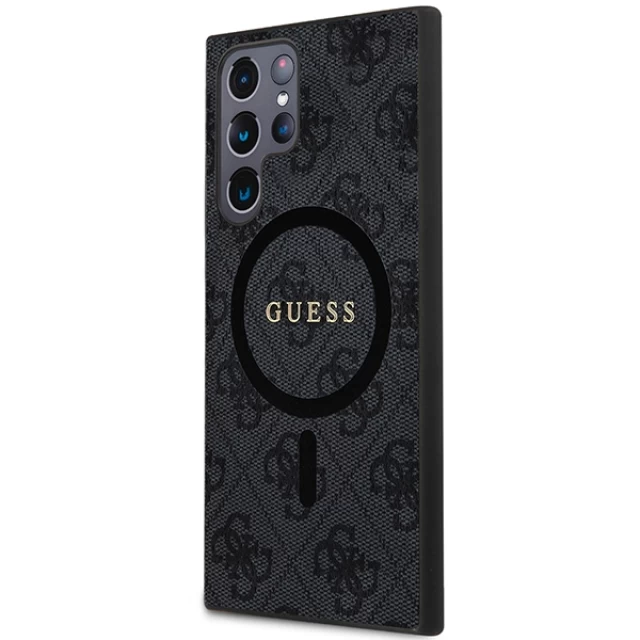 Чехол Guess 4G Collection Leather Metal Logo для Samsung Galaxy S24 Ultra (S928) Black with MagSafe (GUHMS24LG4GFRK)