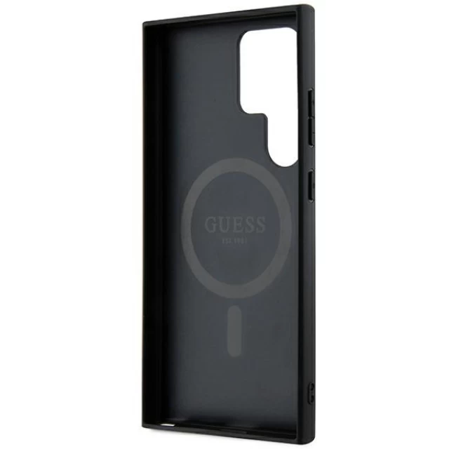 Чехол Guess 4G Collection Leather Metal Logo для Samsung Galaxy S24 Ultra (S928) Black with MagSafe (GUHMS24LG4GFRK)