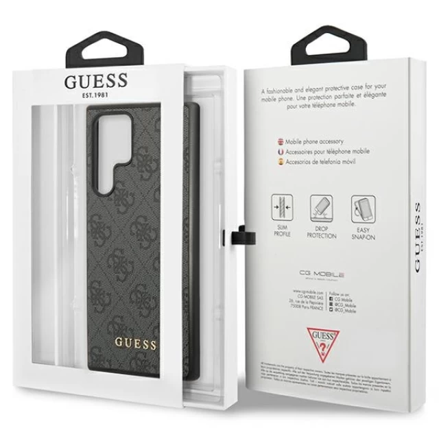 Чехол Guess 4G Metal Gold Logo для Samsung Galaxy S24 Ultra (S928) Black (GUHCS24LG4GFGR)