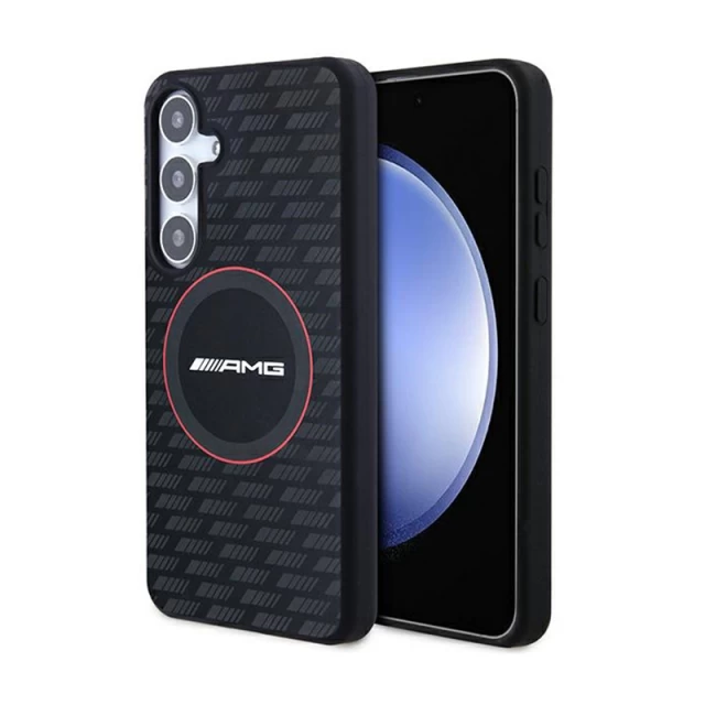 Чохол AMG Hardcase Silicone Carbon Pattern для Samsung Galaxy S24 (S921) Black with MagSafe (AMHMS24S23SMRK)