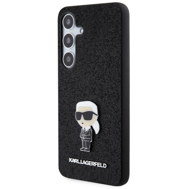 Чохол Karl Lagerfeld Fixed Glitter Ikonik Logo Metal Pin для Samsung Galaxy S24 (S921) Black (KLHCS24SGKNPSK)