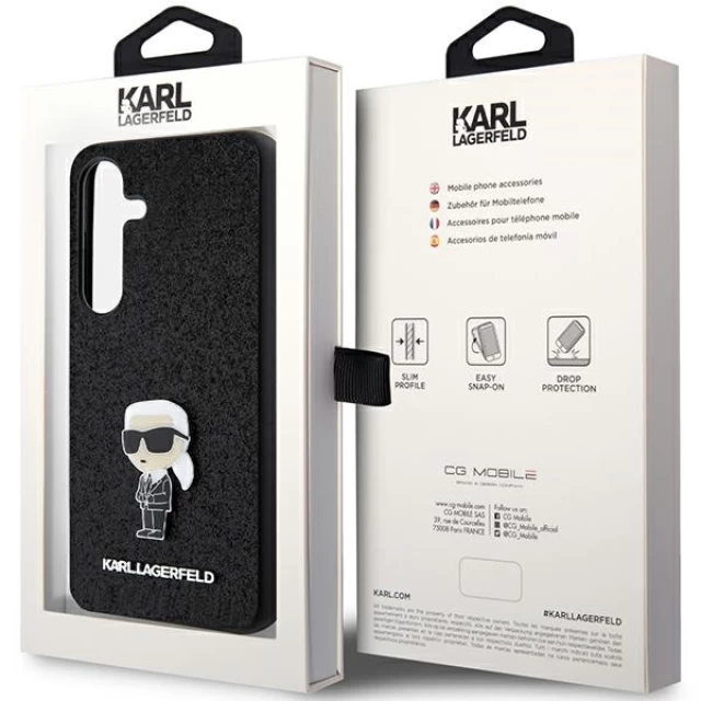 Чохол Karl Lagerfeld Fixed Glitter Ikonik Logo Metal Pin для Samsung Galaxy S24 (S921) Black (KLHCS24SGKNPSK)